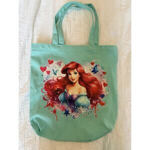 Little Mermaid Arielle Fabric Tote Custom Design OOAK Exclusive 1/1 Embellished